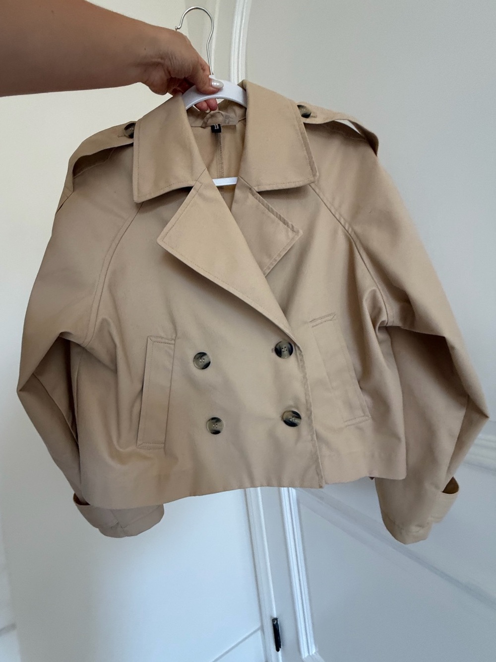 H&M Cropped Trench Coat - Beige - Picture 5 of 14